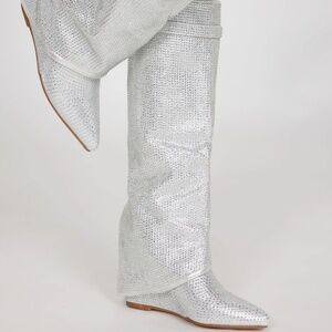 Silver Overlay Fashion Nova Boots
